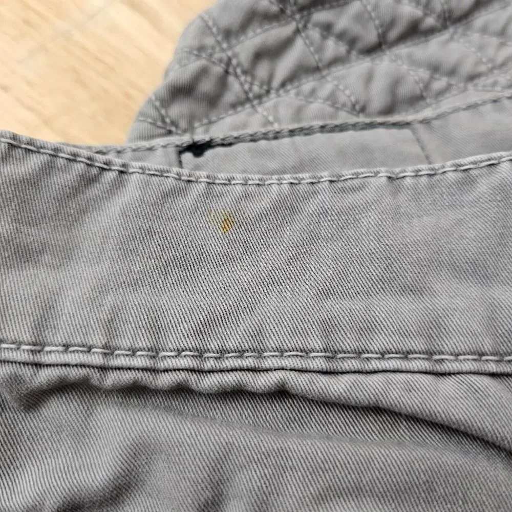 True Religion Dean Geo Quilted Gray Chino Straight Leg Jeans Pants Size 32 Taper